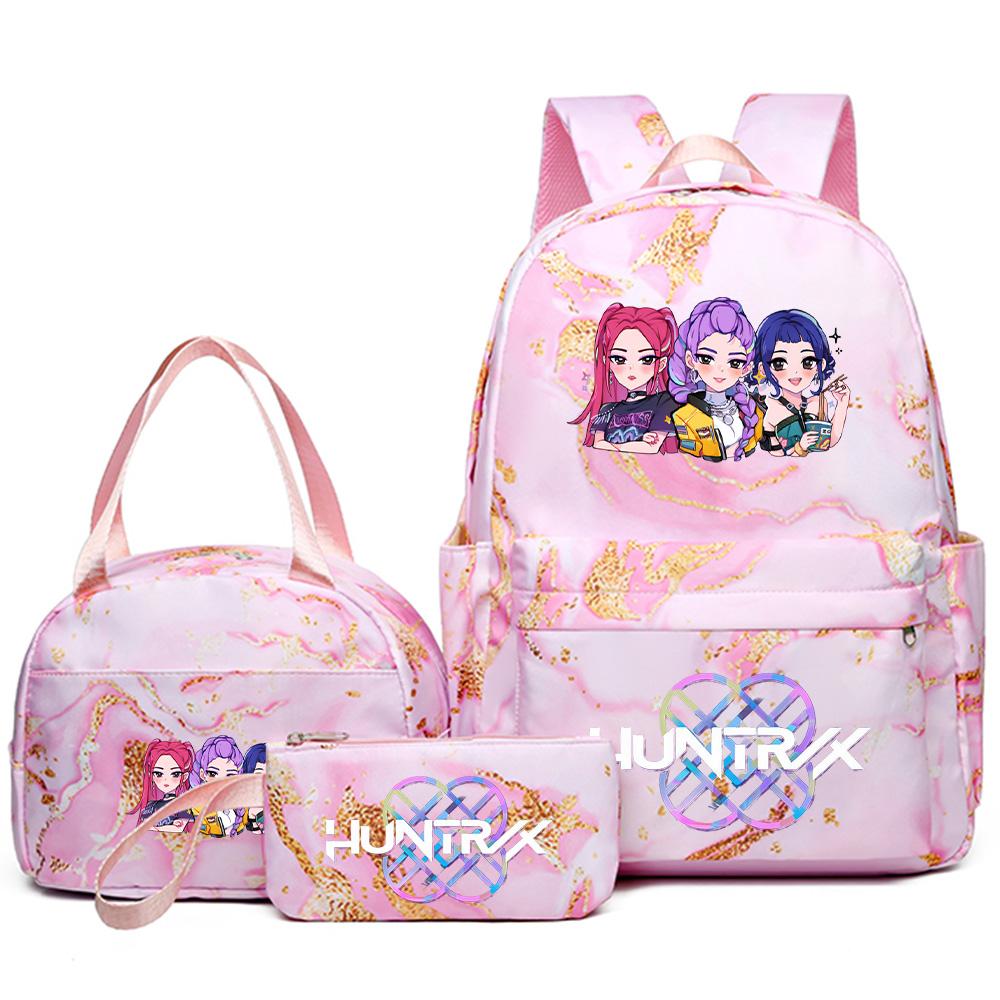 3 шт./комплект Аниме K-pop Пенал с принтом, Сумка-рюкзак с ручкой для Подростка Студента Девочки Мальчика, Водонепроницаемая Дорожная Сумка Mochila