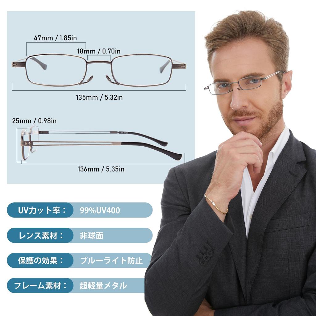 Очки для чтения с компактными легкими магазинами в [JIMMYORANGE] чехол, дизайн, очки, карманные, унисекс, ультратонкий размер, +2.0