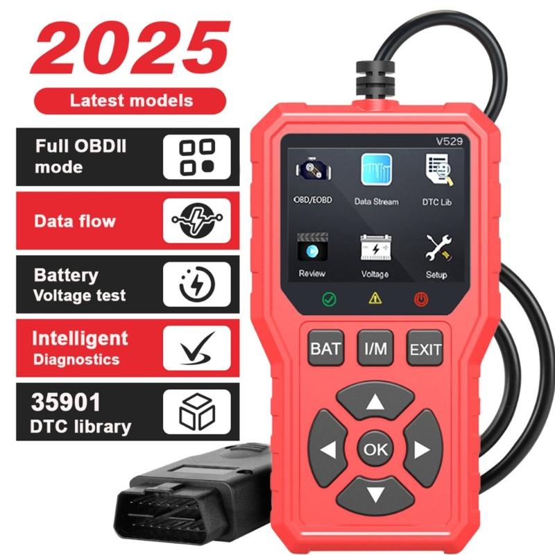 2.8Inch Screen Advanced Car Diagnostic Tool With 35000+ Code Library And Silicone Button Code Search For Quick Diagnosis
