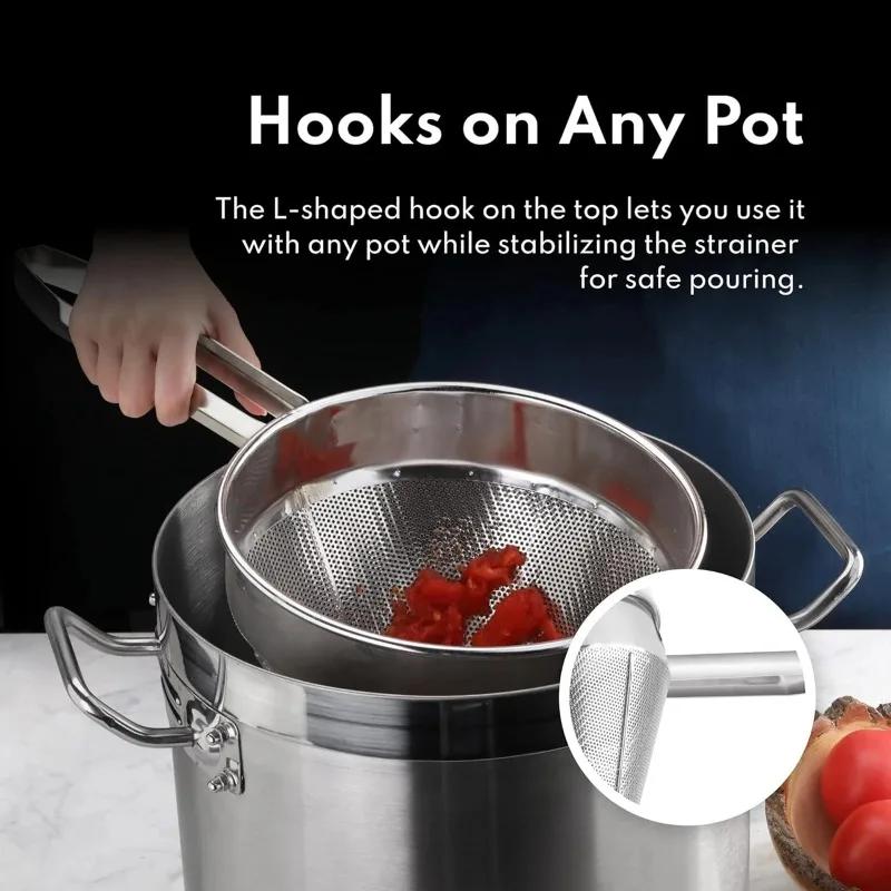 Нержавеющая сталь Бульонное сито Колпак-сито Кухонный инструмент Легко чистить Фильтр-корзина для готовки Прочный дуршлаг Мелкая сетка