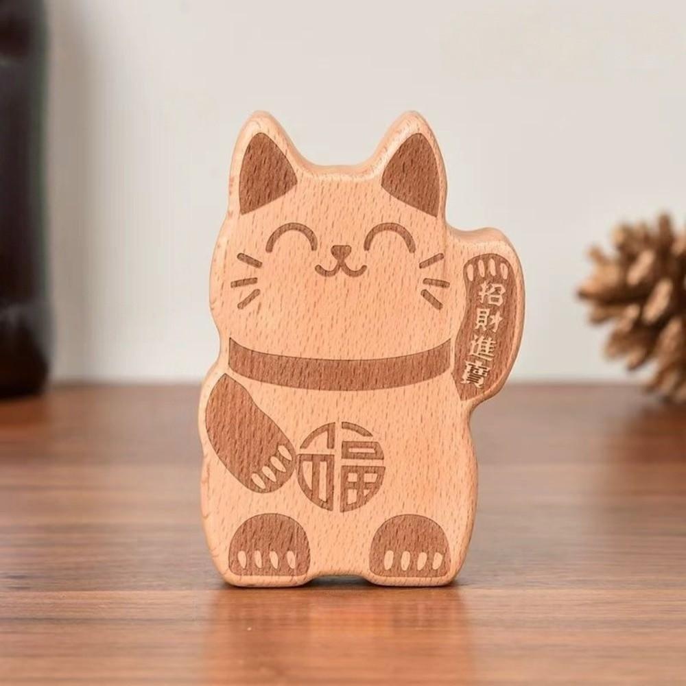 Wooden Fortune Cat Bottle Opener Lucky Magnetic Cap Remover Decoration Kitty Fridge Magnet Gift