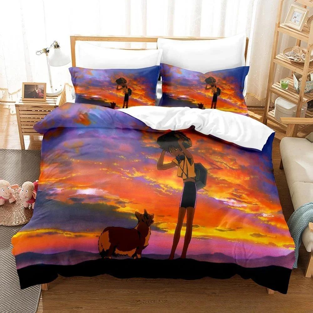 Модный 3D-печатный игровой комплект постельного белья Cowboy Bebop с рисунком из мультфильма «Аниме» из трех предметов для взрослых и детей, для спальни, пододеяльник, наборы домашнего текстиля