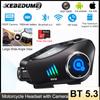 Bluetooth-гарнитура для мотоциклетного шлема 1080P Видеорегистратор Беспроводная камера-рекордер BT5.3 DVR Музыка Handsfree Звонки HD-наушники