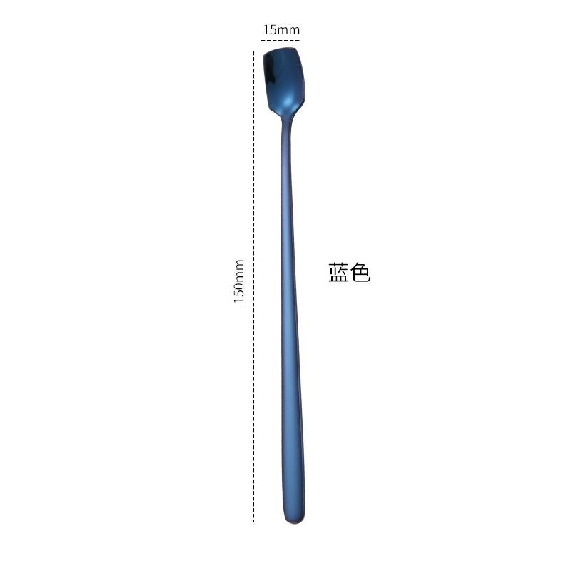 304 Stainless Steel Square Head Spoon Coffee Spoon Mug Spoon Long Handle Honey Mixing Spoon Gift Spoon Kitchen Accessories