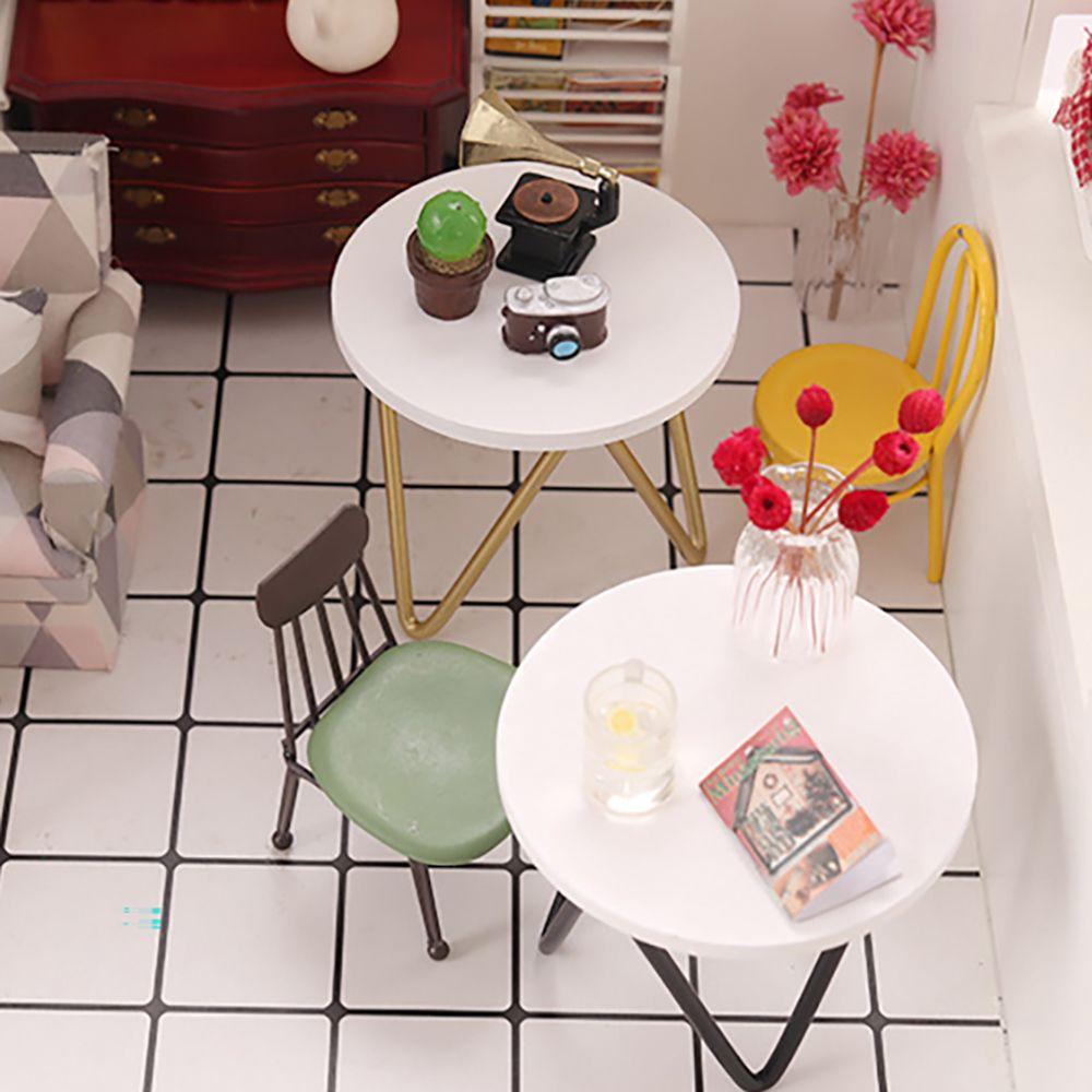 Scale Scenery Model Flower Rack Miniature Teatable Dollhouse Furniture Wood Stool Dolls Accessories