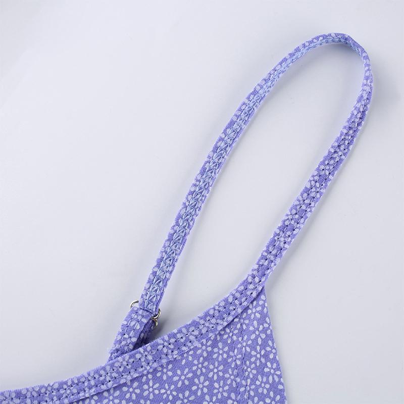 Y2K Летнее повседневное синее платье с v-образным вырезом и цветочным принтом, сексуальное платье с открытой спиной