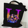 Anime Cartoon 26 Letter Printing Trend Shoulder Bag Large Capacity Go Out Portable Handbag Casual Versatile