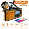 5000mAh Portable Emergency Solar Power Radio Hand Crank Charging AM/FM SW Multi BAND Radio Led Reading Flashlight Power Bank