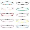 Handmade Bohemian Multicolor Rope Colorful Rice Bead Bracelet Wax Thread Woven Friendship Bracelet For Women Party