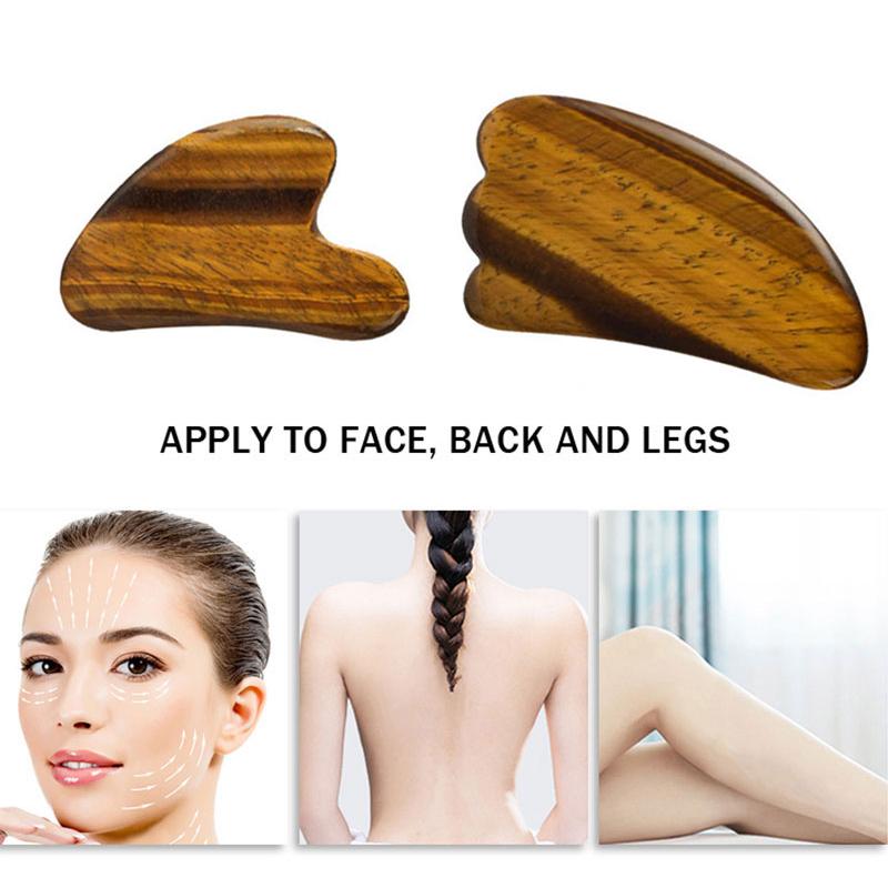 Natural Tiger Eye Jade Roller Guasha Beautiful Massager Facial Scraping Tools Neck Face Massage Anti Wrinkle Relax SPA Stone