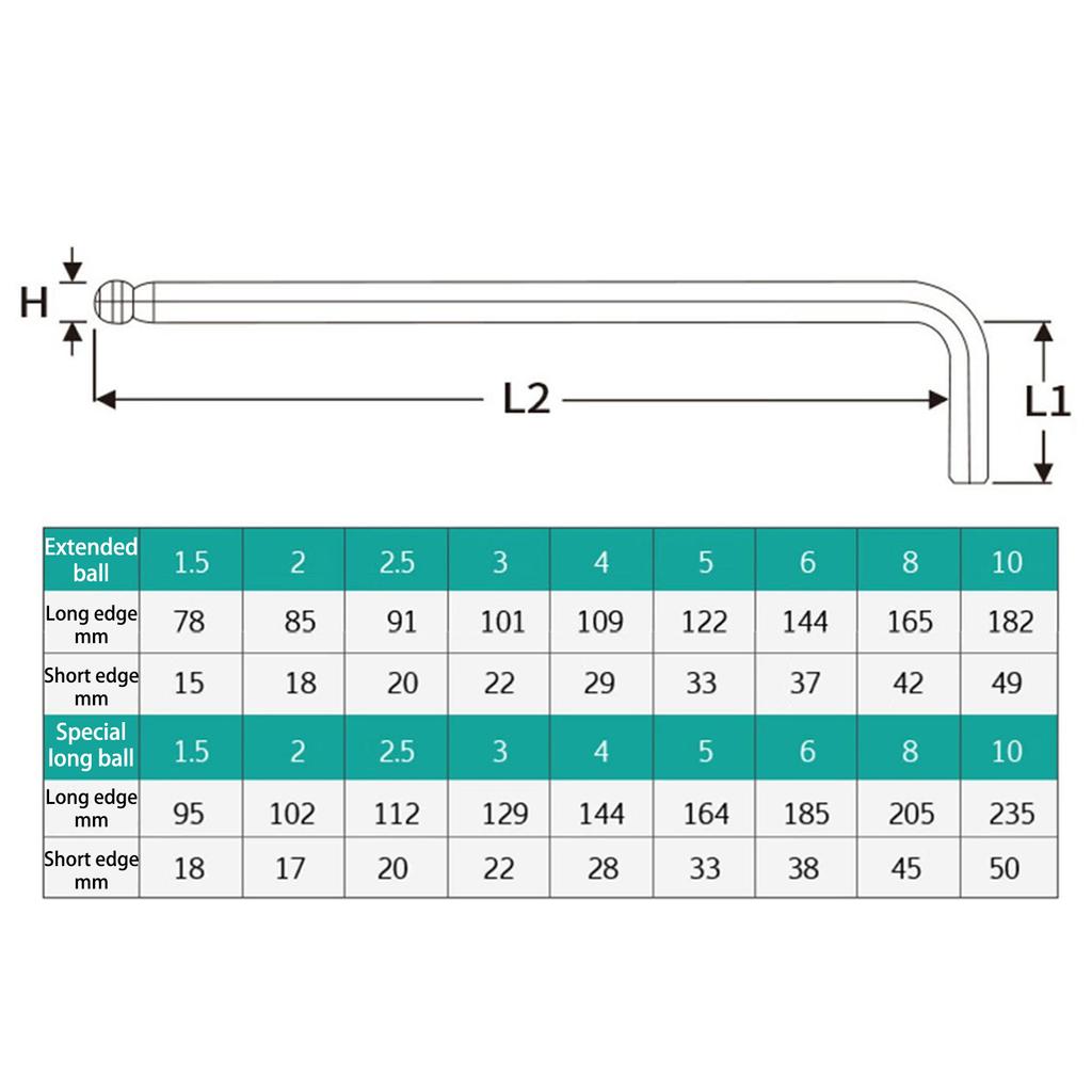 9 шт. шестигранный ключ SVCM + набор гаечных ключей шестигранная отвертка ручные инструменты шариковый наконечник L-образные ключи