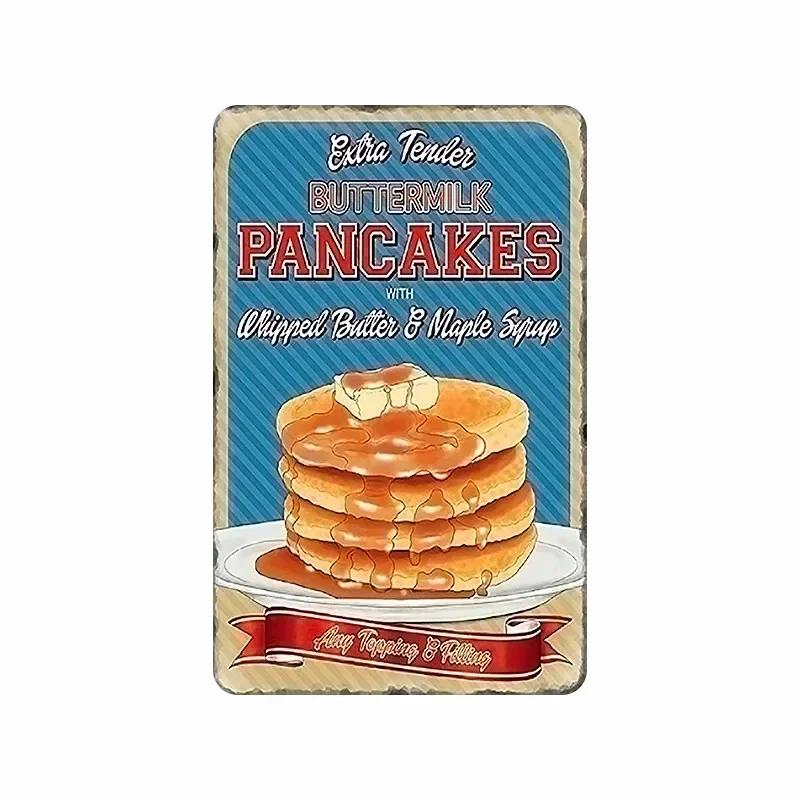 Metal Painting Signs Cake Dessert Hamburger Plaque Bar Pub Bakery Cafe Creative Gifts Iron Signs Wall Decor Wall Plate Pendant