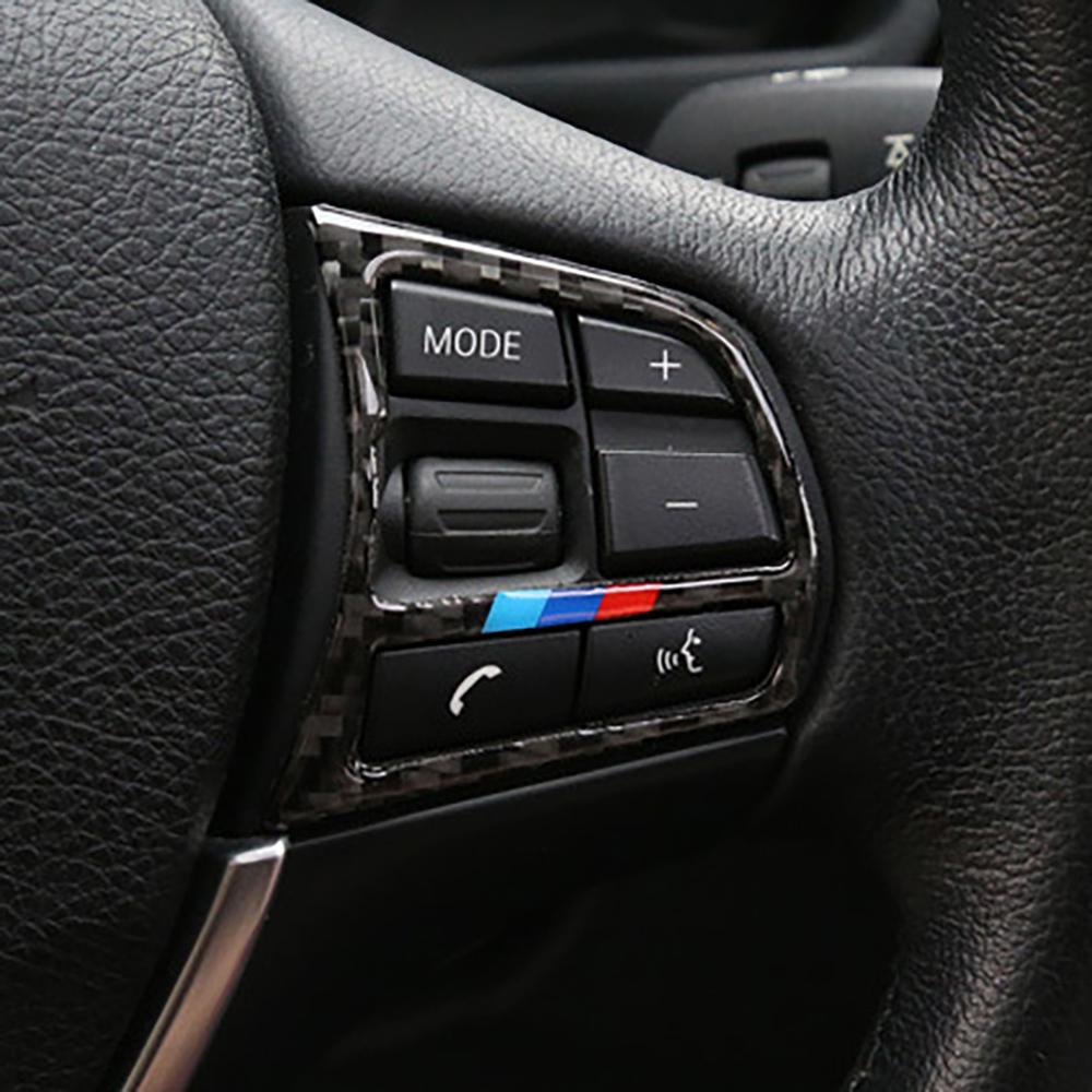 Наклейка на кнопку рулевого колеса из углеродного волокна, накладка для Bmw 1 2 3 4 серии 3gt F20 F21 F30 F32 F34, аксессуары для салона автомобиля