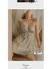 Women's Sexy Backless Nightgown Pajamas Set with Chest Pads