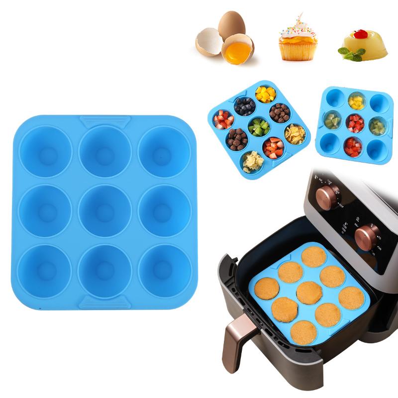 1 Pcs Muffin Cupcake Silicone Mold Square 9 Holes Cupcakes Mold Non Stick Soap Chocolate Muffin Baking Pan Baking Tools