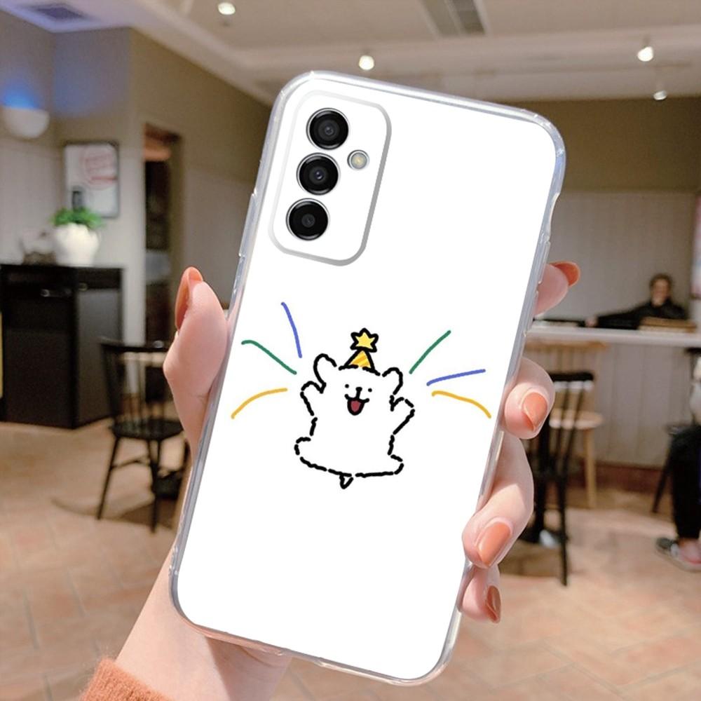Korea line puppy Maltese Phone Case Silicone For Samsung S30,S23,21,22,20 Ultra,S20 FE lite,S10,9,PIus Note20ultra Cover Clear