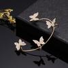 Korean Sparkly Rhinestone Butterfly Ear Cuff Clip - No Piercing Fairy Style Earrings