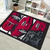 Red Classic Sport Car Interior Comic Print Area Rug Non‑Slip Rectangular Floor Mat Auto Fan Decor for Gaming Bedroom Living Room