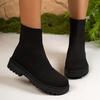 Elastic Socks Shoes Women's High-top Summer Breathable Knitted Board Shoes Casual Shoes Breathable Spring and Autumn Flying Socks Shoes