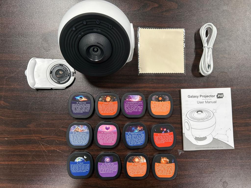 Проектор звезд галактики, проекционная лампа звездного неба, с 13 дисками с фильмами, ночник для спальни, туманность
