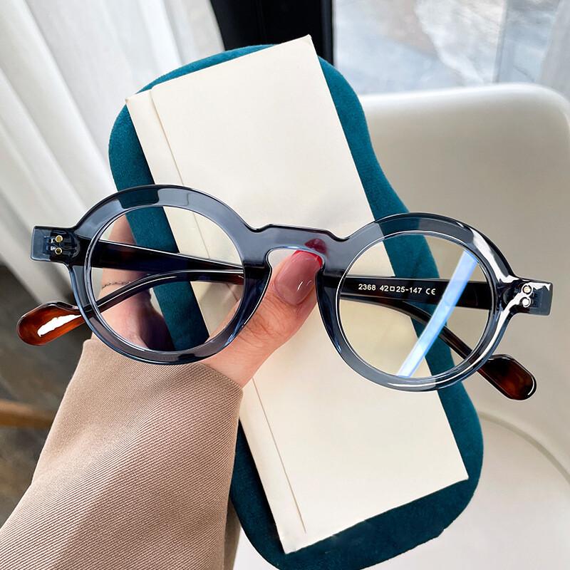 Small Round Women'S Presbyopic Glasses Thick Frame Elegant Green Eyeglasses Men Retro Anti Blue Light Reading Glasses