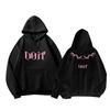 Худи Stray Kids "DOit" с большим логотипом и шипастыми крыльями, Спереди розовый готический логотип, Сзади розовые шипастые крылья с надписью DOit, Оверсайз толстовка для фанатов K‑Pop