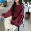 Autumn Korean Hong Kong Style Minimalist Letter Student Top Loose Thin Long Sleeve Hoodie Womenswear