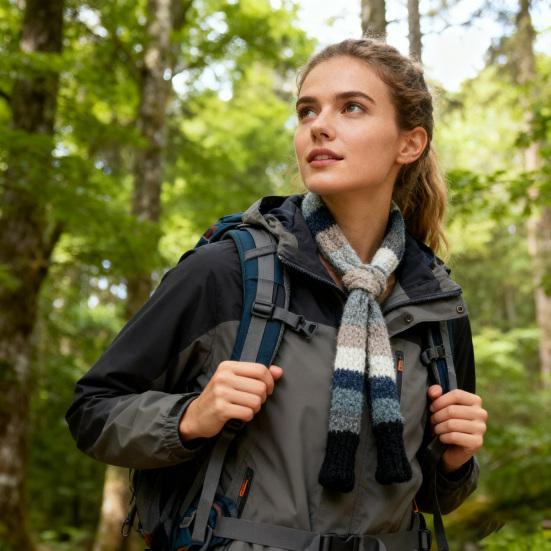 Yousheng Rainbow Striped Scarf Women Long Skinny Fuzzy Fluffy Neckerchief Knit Thin Scarf Autumn Winter Knitting Scarf Outfit Accessories