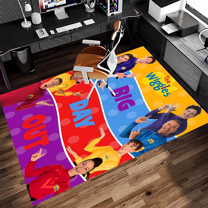 1pc The Wiggles Print Area Rug - Soft,Washable Non-Slip Indoor Mat for Office Chairs,Living Room,Home Office Decorative Rug