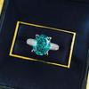 Xiancan Jewelry Серебряное кольцо S925 Овальное с огранкой 'Ледяной цветок' Paraiba с бриллиантом высокой твердости.