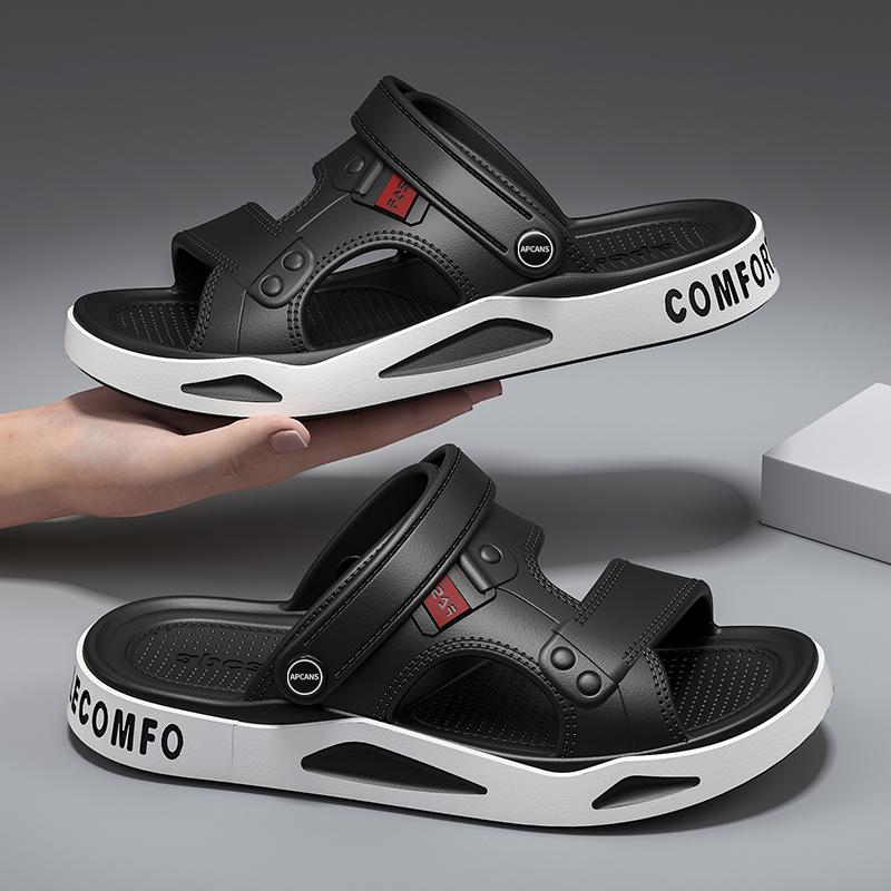 Fashion Summer Men's Slippers EVA Sandals Outdoor Light Slippers Platform Sole Casual Men Beach Shoes Non-slip Open-toe Male Sandals New