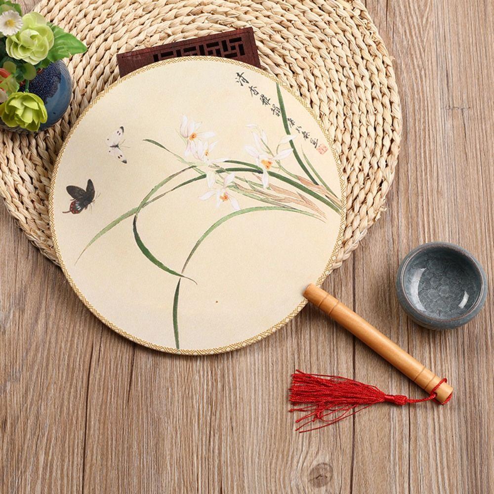 Ручной веер в китайском стиле с цветочным узором, групповой веер для танцевального выступления, веер туань, реквизит для фотографии