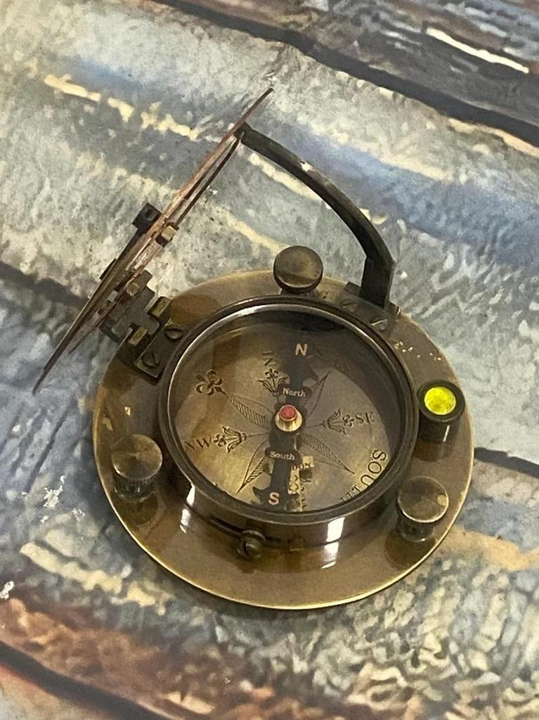 Marine Working Sundial Compass Brass Nautical Antique Finish Collectible Wonderful Seasonal Gift