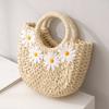 Fashion Hand-Woven Straw Beach Bags Women Handmade Moon Basket Shoulder Bag Bolsa Summer Bohemian Travel Crossbody Bags Handbags