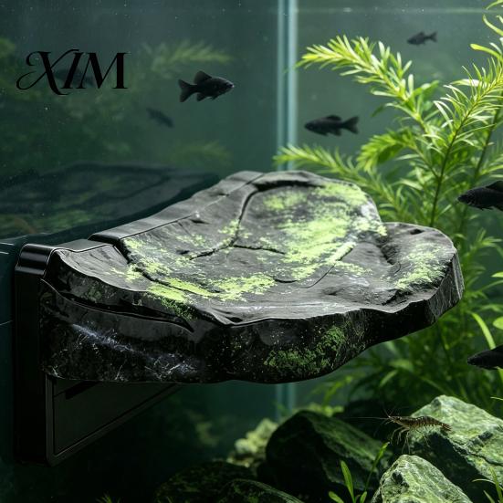 Habitat Enrichment for Reptiles Magnetic Reptile Ledge, Terrarium Climbing Shelf, Rock Durable Cage Furniture Look Resting Platform Geckos, Tree Frogs