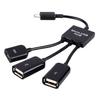 3-в-1 Micro USB Хаб OTG Штекер на Гнездо Двойной USB 2.0 Адаптер Кабель для Samsung