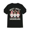 Men's Christmas Gnomes Graphic Cotton Blend Short Sleeve Round Neck Casual Wear for Adults