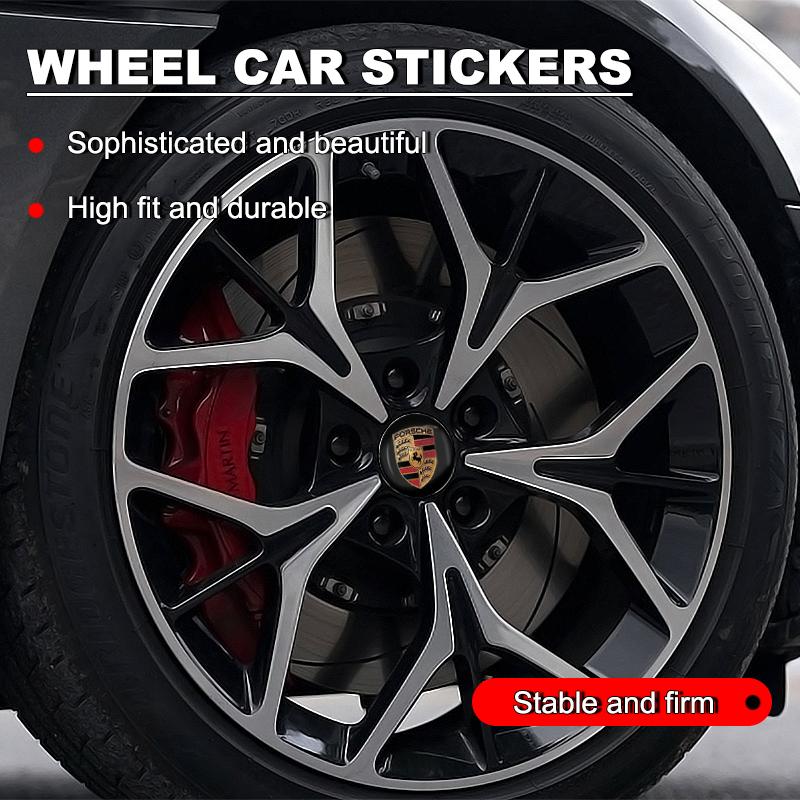 4Pcs 56mm Car Wheel Center Hub Caps Sticker Accessory For Porsche Boxster Cayenne Panamera Macan Cayman 911 918 996 917 991