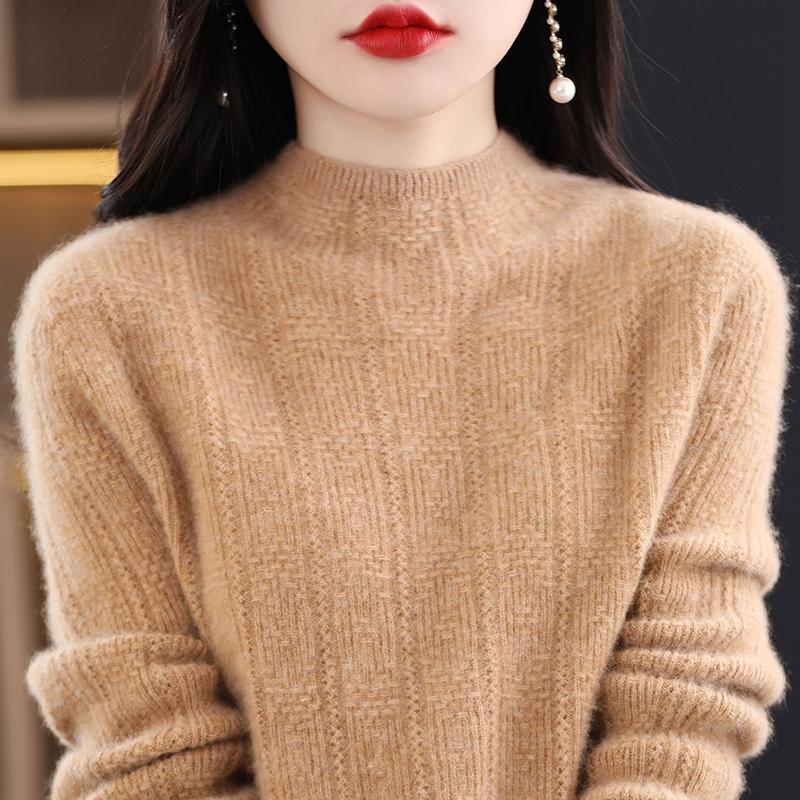 Женский кашемировый свитер Qinghe cashmere 30% кашемир 70% шерсть Женский осенне-зимний кашемировый свитер мягкий и теплый