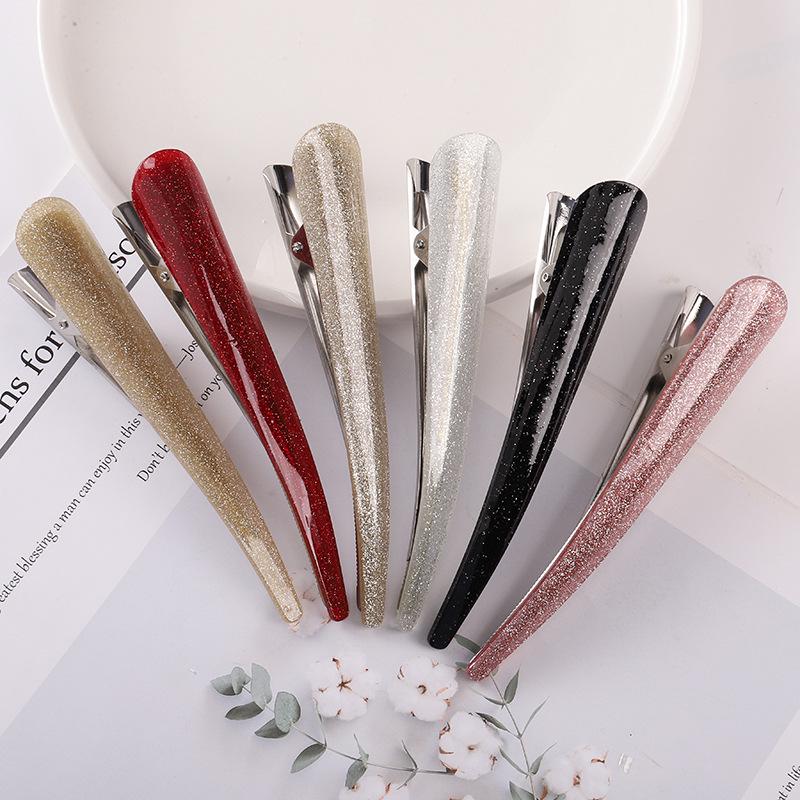 Заколка для волос из ацетата с блестками в корейском стиле для шикарных причесок - Большая акриловая заколка для элегантных причесок