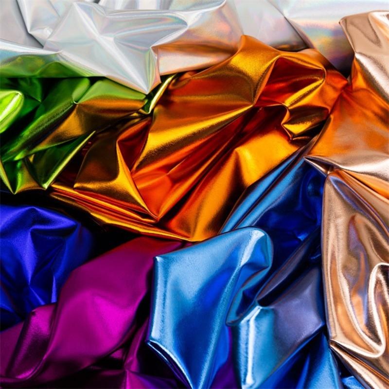 Металлизированная золотая фольга Текстиль Эластичная спандекс ткань Для танцевальных костюмов и одежды для йоги