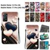 Чехол-книжка из искусственной кожи ручной работы для Redmi Note 12 Pro 4G/ Redmi Note 11 Pro (4G 5G) Противоскользящий ударопрочный чехол с ремешком на запястье и дизайнами в виде сердец/роз и кошек