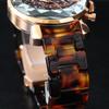 Salvatore Marra Men's Brown Watch, SM19104A-PGBR, Faceted Glass Chronograph with Acetate Strap and Gradient Design
