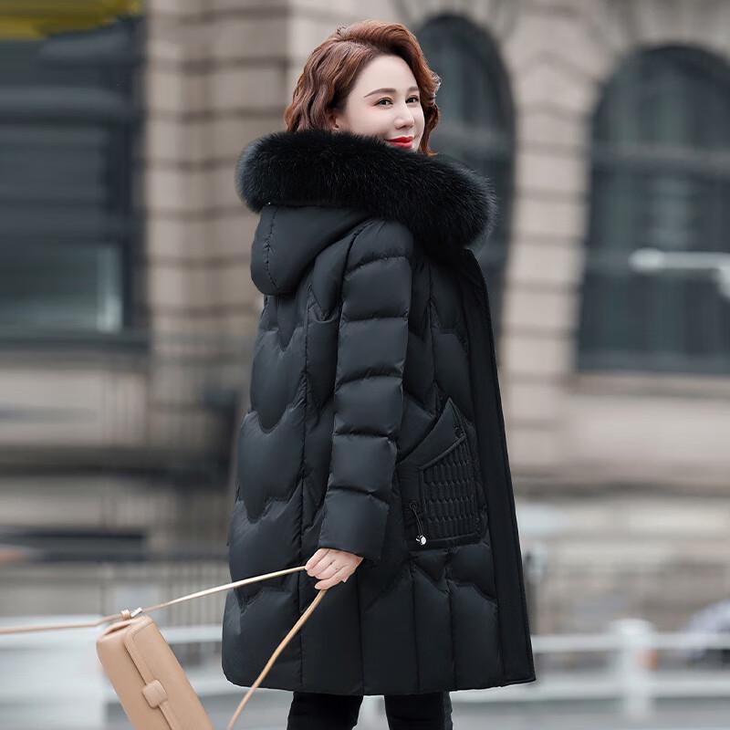 Yaya Женский пуховик средней длины с капюшоном на зиму 2025