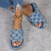 Women Platform Slipper Denim Rome Thick 2025 Summer Heels Casual Sport Beach Ladies Slides Dress Women Sandals Flip Flop