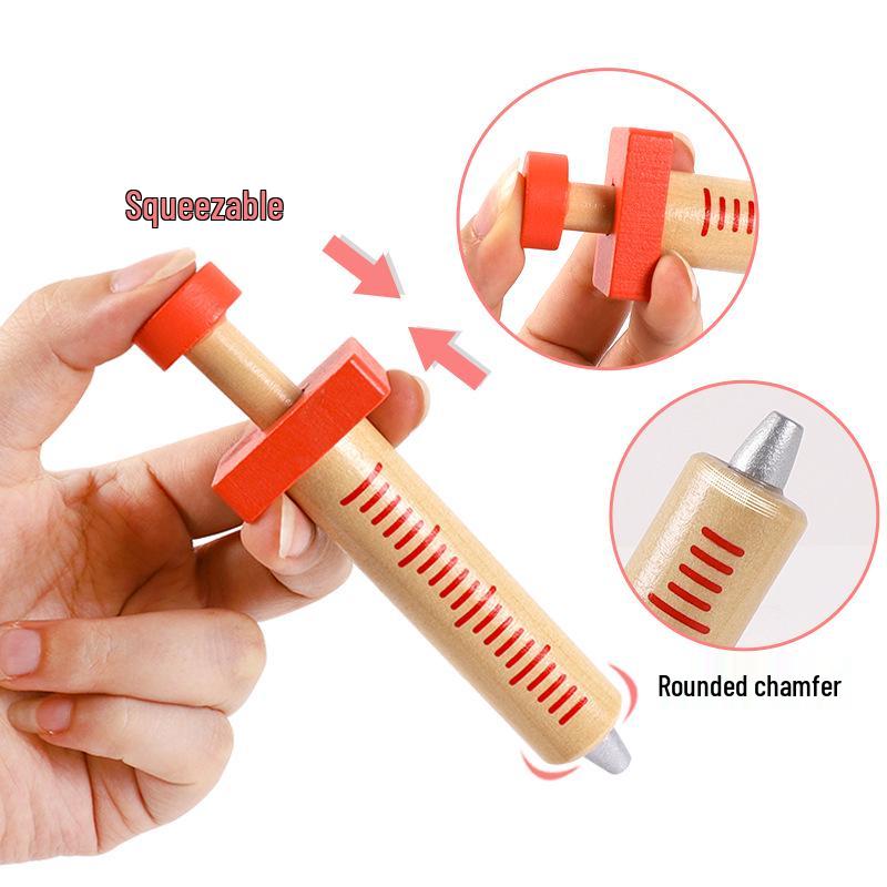 Kids' Wooden Doctor & Nurse Role Play Toy Set with Stethoscope