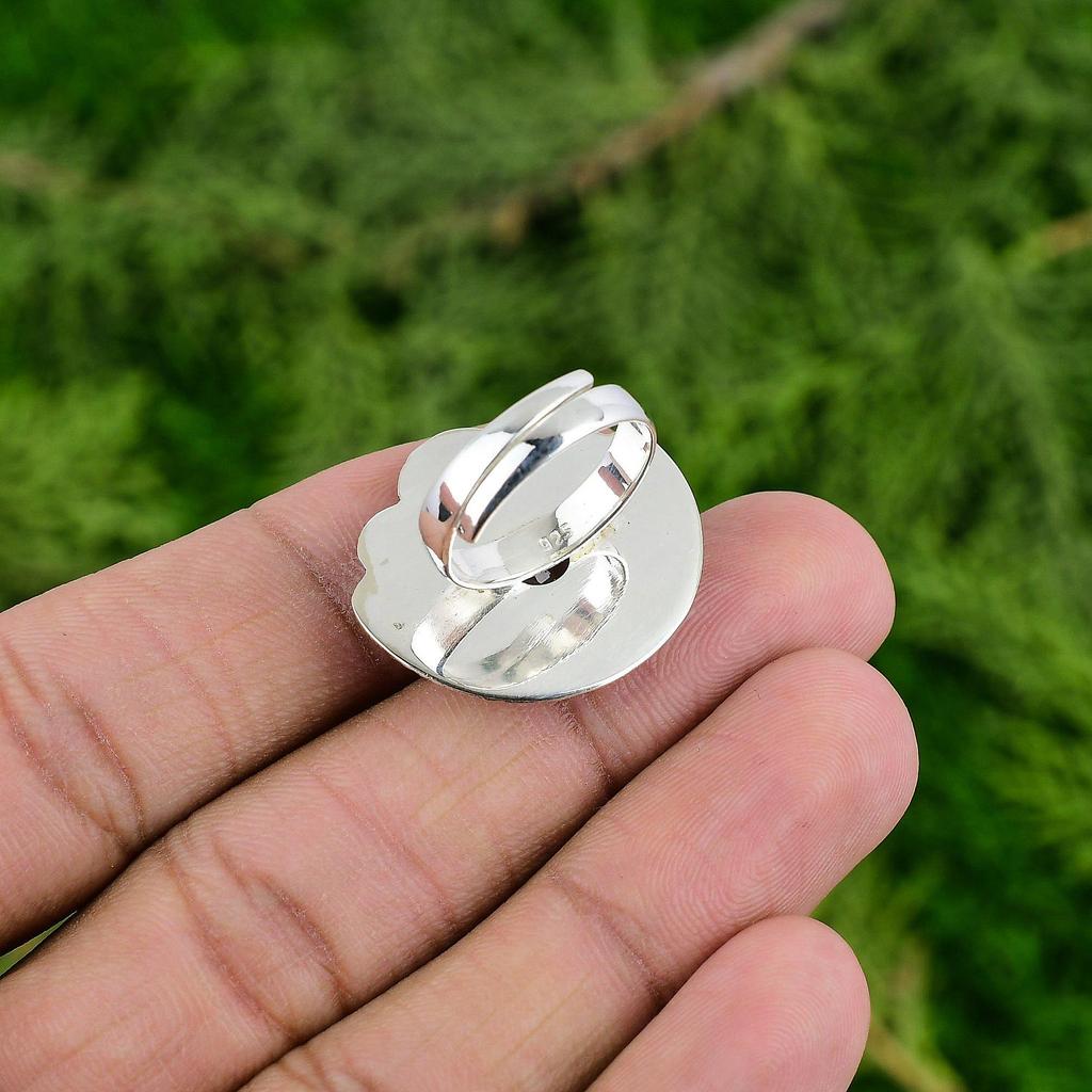 Натуральный швейцарский голубой топаз, штабелируемое кольцо-цветок, регулируемое, серебро 925 пробы, для девочек