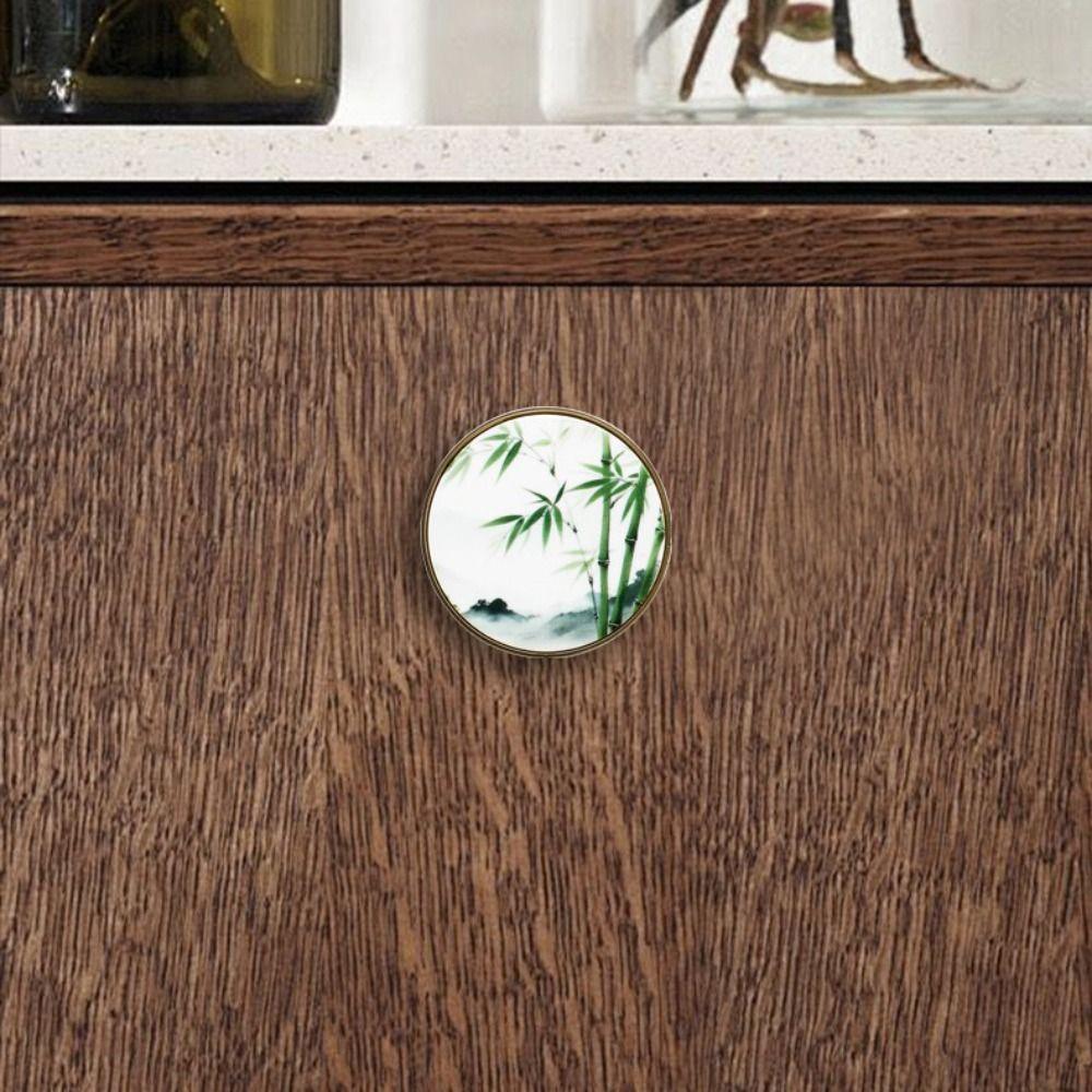 Gold Rim Cabinet Knobs Circular Shape Drawer Knobs Creative Door Knobs For Kitchen Cabinet