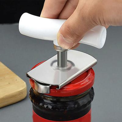 Открывалка для консервных банок с регулируемой ручкой, удобная ручка, средство для снятия крышки из нержавеющей стали, открывалка для бутылок, плавное вращение, открывалка для банок для пожилых людей с артритом