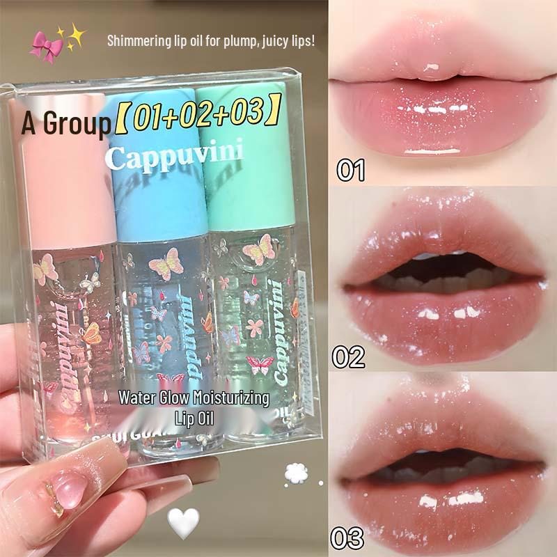 CAPPUVINI Масло для губ Water Glow: Увлажняющий и смягчающий, идеально подходит для вечеринок и ежедневного использования
